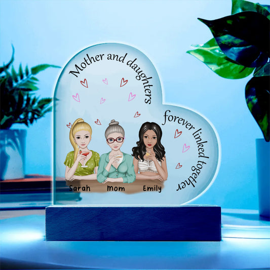 Personalized Mom and Daughters Gift, Acrylic Plaque with Stand