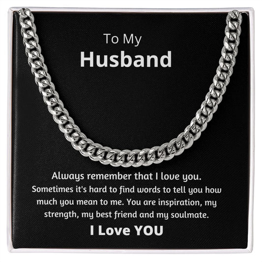TO MY HUSBAND CUBAN LINK NECKLACE