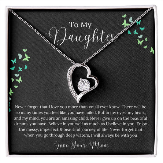 To My Daughter Forever Love Necklace