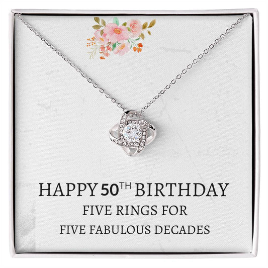 LOVE KNOT NECKLACE 50TH BIRTHDAY