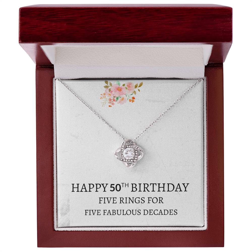 LOVE KNOT NECKLACE 50TH BIRTHDAY