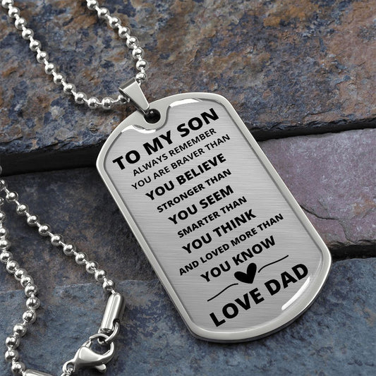 TO MY SON LOVE DAD DOG TAG