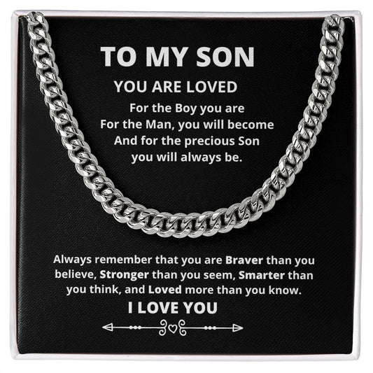 TO MY SON CUBAN LINK NECKLACE